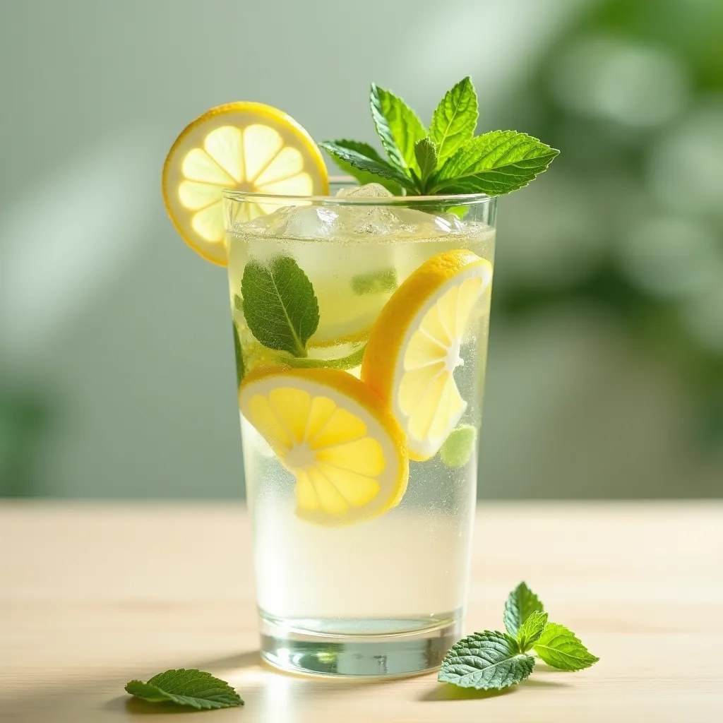 Pahar cu apă și lămâie